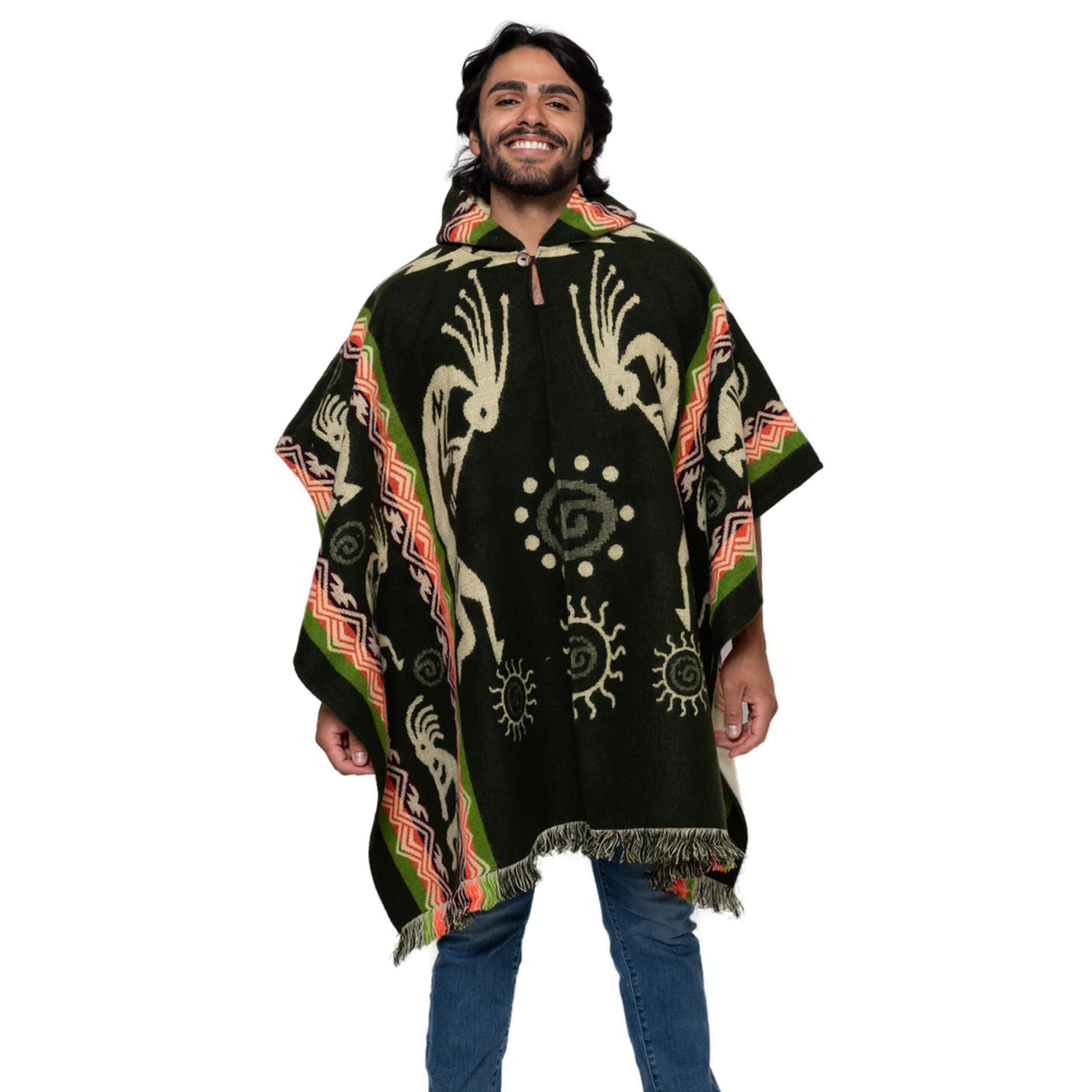 3822, Handmade Ecuadorean Alpaca Wool Ponchos (Us, Alpha, One Size